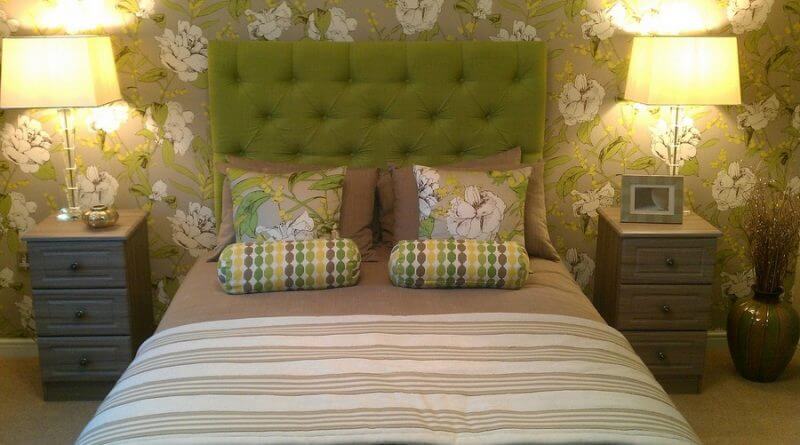 Фото: Дизайн спальни в зеленых тонах