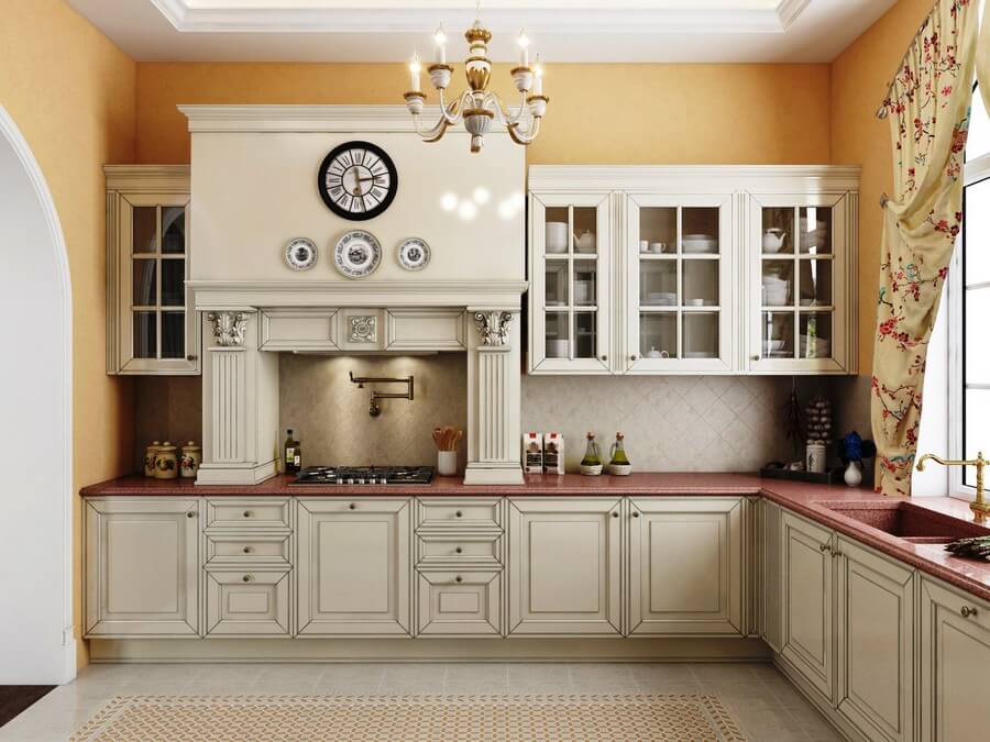 Фото: Cветлый дизайн кухни в стиле классика