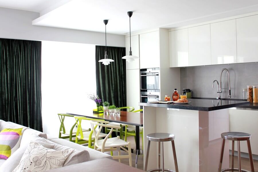 Фото: Дизайн штор для кухни столовой