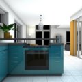 Фото: Дизайн кухни синего цвета