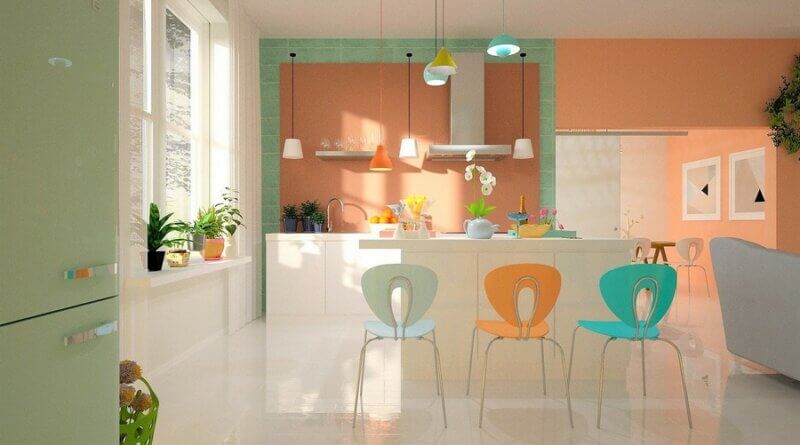 Фото: Дизайн кухни оранжевого цвета