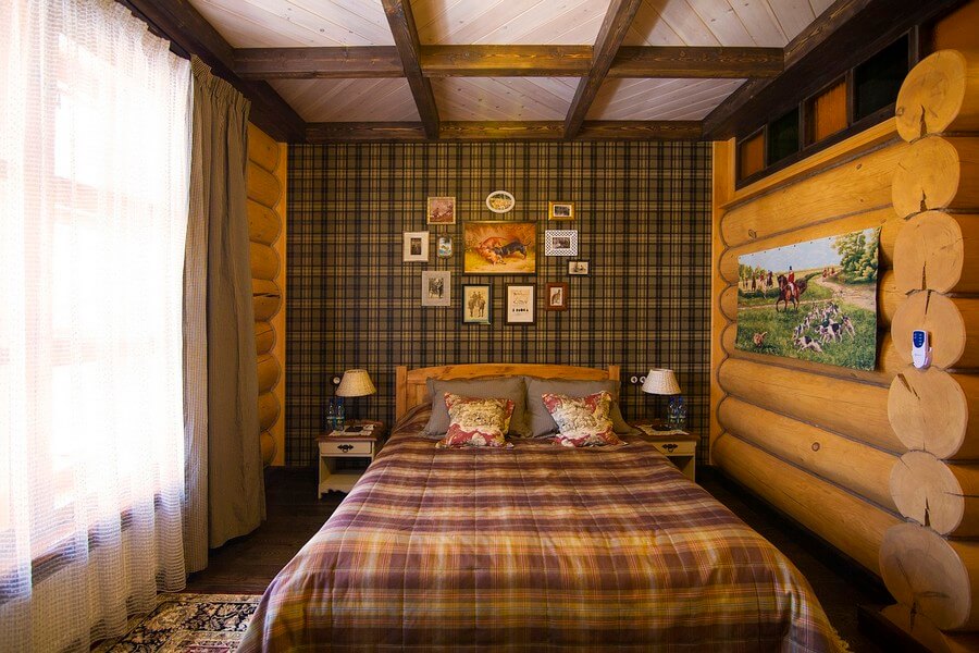 Фото: интерьер спальни в стиле кантри